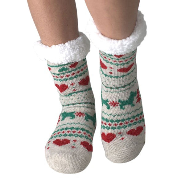 Winter Cheer - Women's House Cozy Slipper Socks