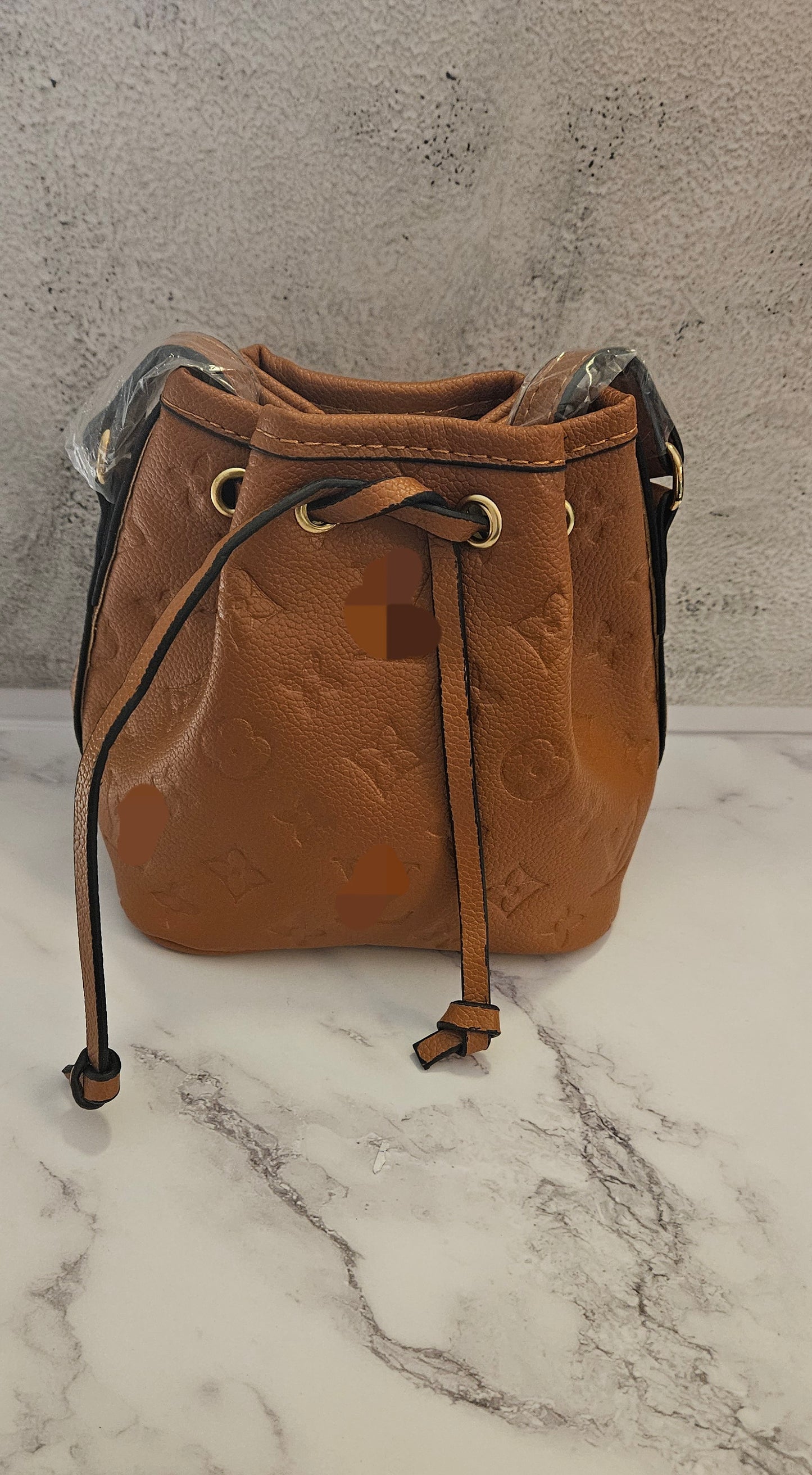 Brown Lo Drawstring Handbag